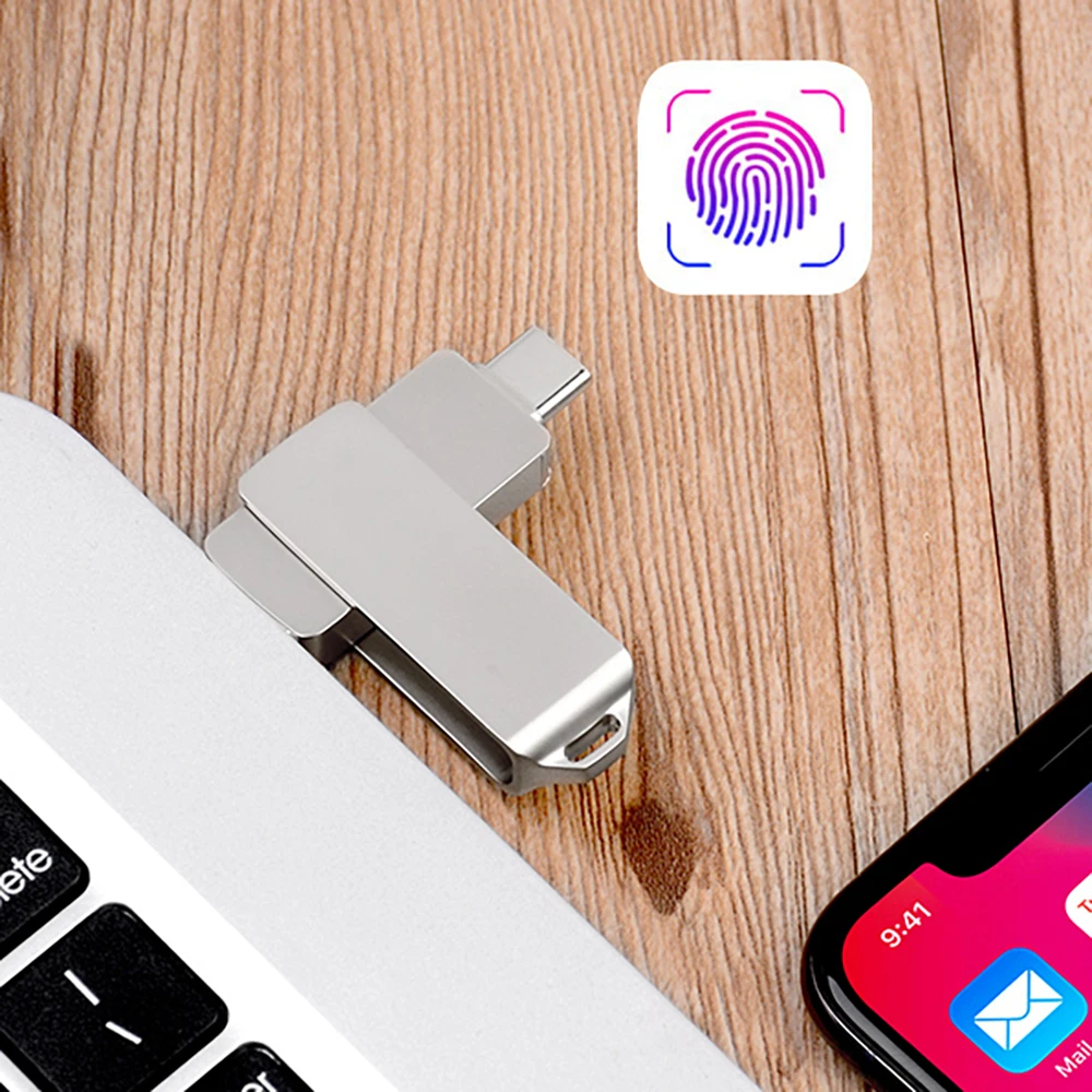 BRU 3in 1 펜드라이브 128GB, 아이폰 15 프로 맥스 아이패드용 USB 3.0 플래시 메모리 사진 스틱, 256GB 모바일 USB C 타입 플래시 드라이브 512GB