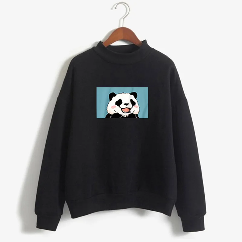 Милая толстовка с цветами панды унисекс Толстовка в стиле Harajuku Kawaii Толстовка с принтом - Цвет: sweatshirt black