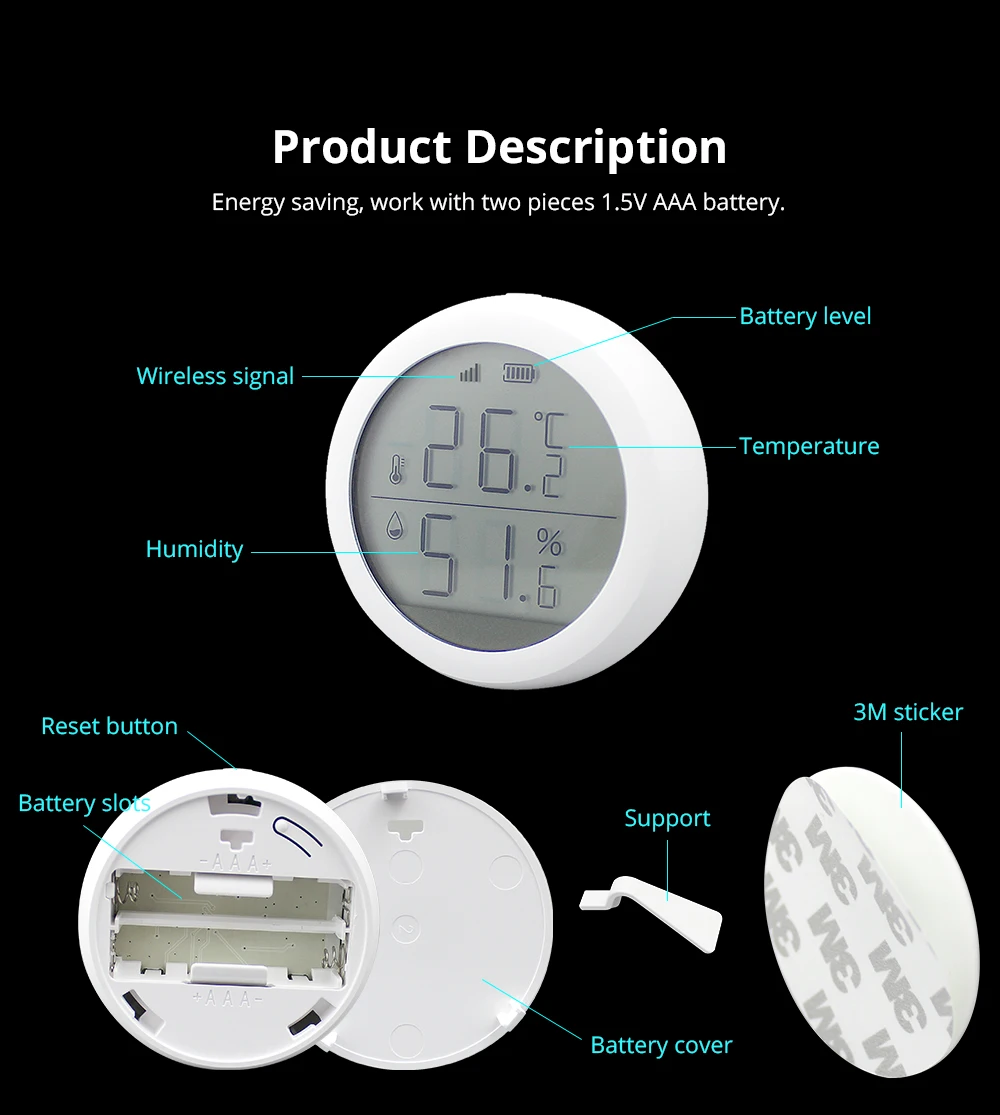 Tuya zigbee sensor de temperatura e umidade