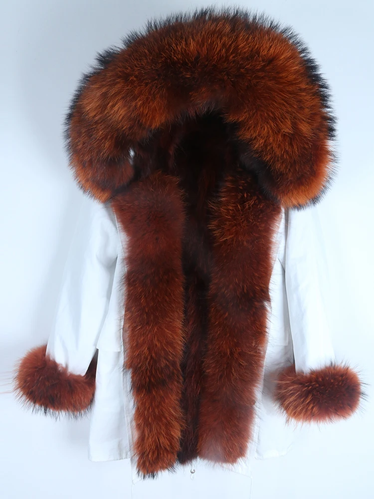 fox fur Водонепроницаемая парка зимняя куртка для женщин из натурального меха лисы пальто с подкладкой большой натуральный мех енота капюшон толстые теплые длинные парки уличная Новинка - Цвет: fox fur