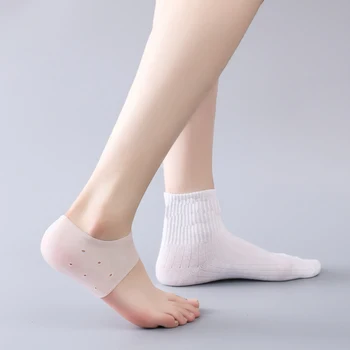 

1pair Unisex Invisible height increase socks heel pads insoles silicone foot massage Adjustable Hard-Wearing Insoles 2/3/4cm