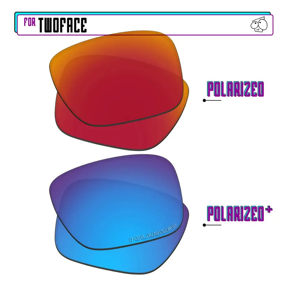 

EZReplace Polarized Replacement Lenses for - Oakley TwoFace Sunglasses - Blue P Plus-Red P