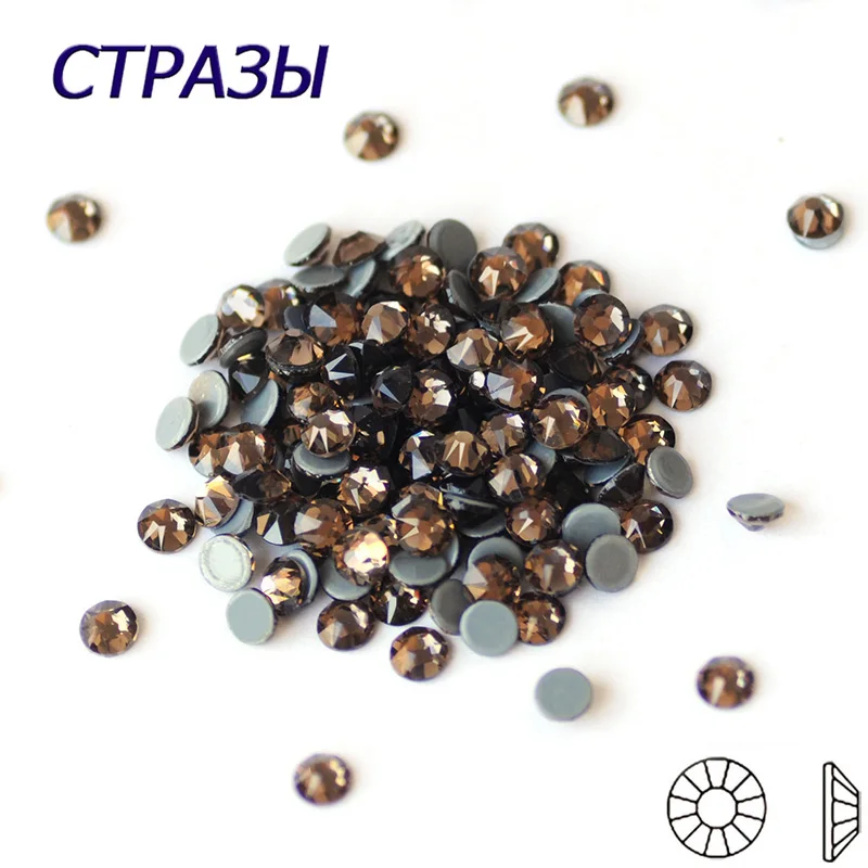 

CTPA3bI 2088 Smoked Topaz Glass Clear Hotfix Rhinestone Flat Back Iron On Strass Crystal Rhinestones For Clothes Decoration
