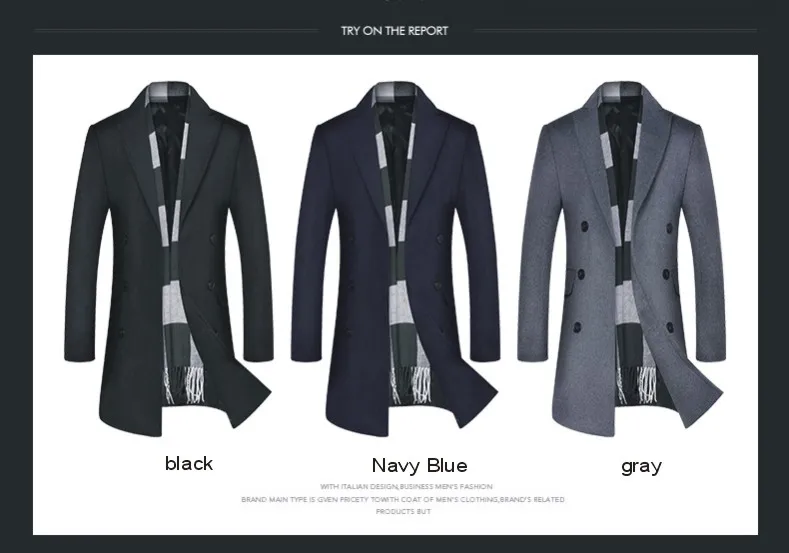 Шанхай история Мужская шерстяная куртка пальто двубортный мужской шерстяной пальто мужской классический пальто