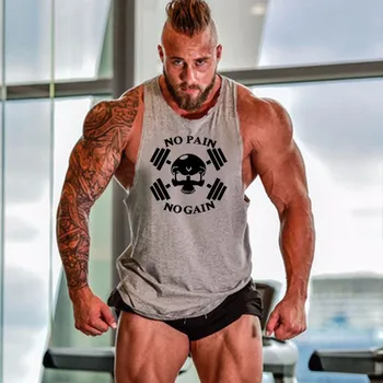 New Arrivals Bodybuilding stringer tank top man Cotton Gym sleeveless shirt men Fitness Vest Singlet sportswear workout tanktop 6
