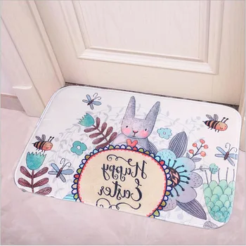 

Easter Bunny Rabbit Non-Slip Doormat Bath Entrance Carpet Floor Bathmat Mat Rug