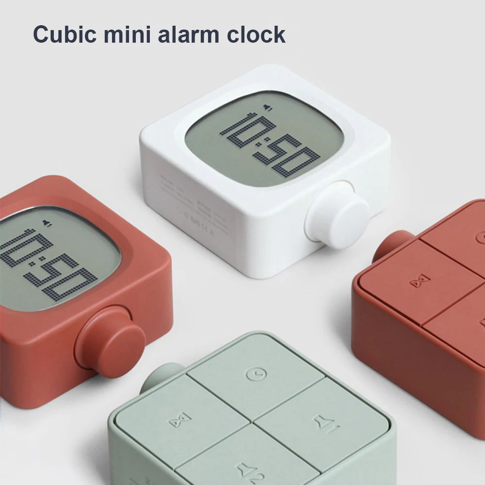 

Digital Alarm Clock LED Time Display Change Glowing Lamp Cubic Mini Electric Clocks Night Lamp 12/24 Hours Adjustable Brightness