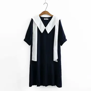 

2020 New Fashion Brand Oversized Dress Plus Size Women Dress Casual Summer Short V-neck Solid Straight Natural