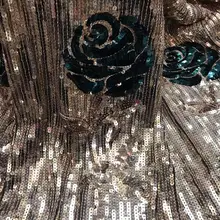 Высокое качество Африканский двойной с блестками французская тюль кружева ткани вышивка кисточкой Материалы 5 ярдов для вечерние свадебные леди платье