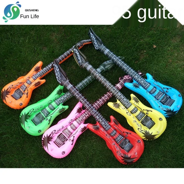 Rubber Guitar Inflatable Electric Guitar Costume | Blow-Up Rock 'n Roll Music Instrument Prop For Parties & Disco Inflateable Costume - Foto 7