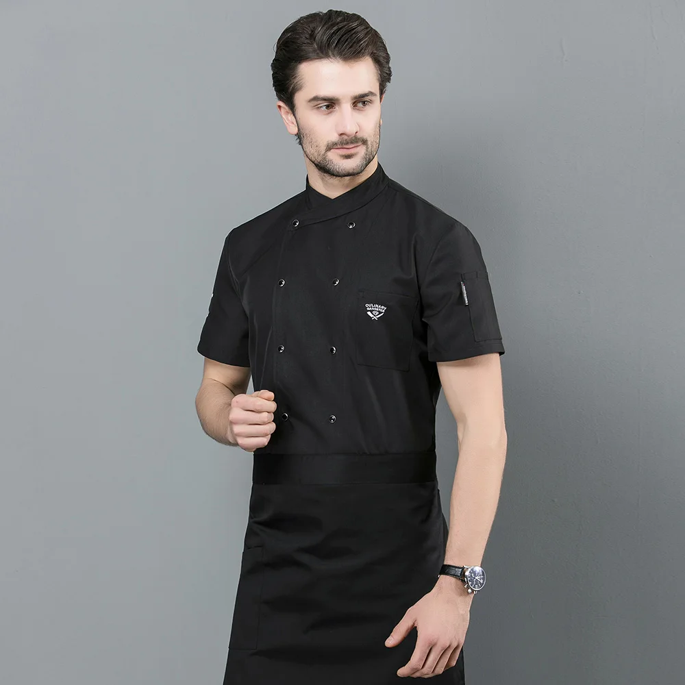 Food Service chef uniform Double-breasted hotel catering Kitchen chef Jacket restaurant uniform 3-colors waitress uniform M-4XL