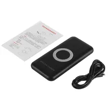 Портативный внешний аккумулятор 8000 мАч с Qi беспроводной зарядкой и двойной перезаряжающийся USB внешний аккумулятор для мобильного телефона B100