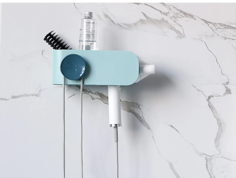 Creative Hair Dryer Rack Free Punching Bathroom Toilet Rack Wall Hanging Hair Dryer Rack Bathroom Multifunctional Storage Rack