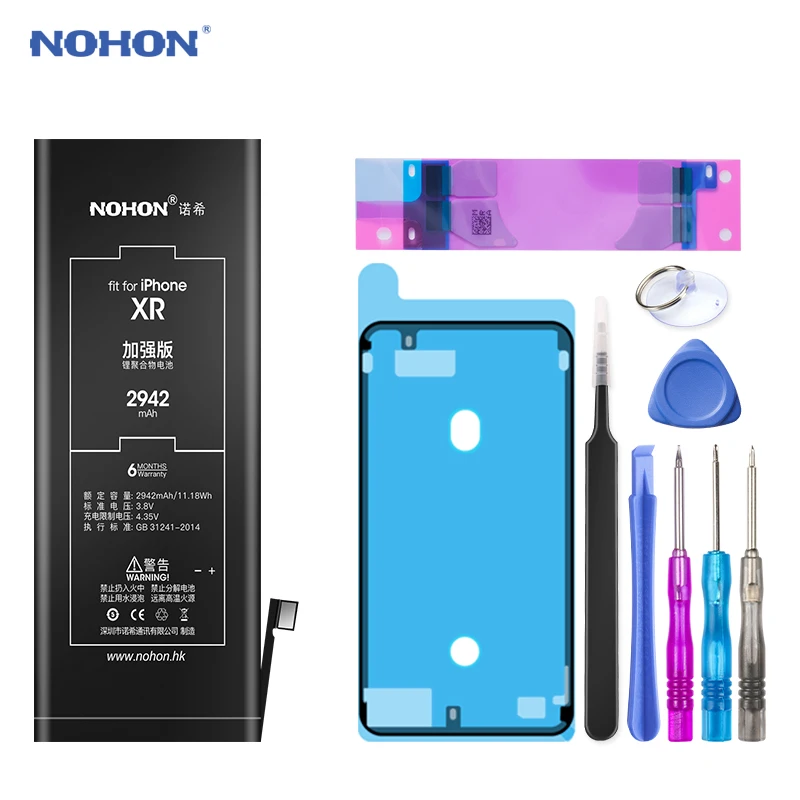 Nohon высокое качество батарея для Apple iPhone XR батарея для iPhone X XS Max Замена батареи реальная емкость iPhone Batarya