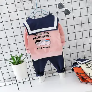 

2019 autumn baby set boys and girls cartoon printed cotton suit girls casual autumn 0-3 years old children's sportswear