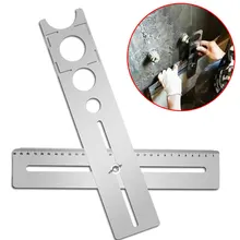 Нержавеющая сталь плитка отверстие локатор серебро практическая плитка локатор перфоратор роторные инструменты Аппаратный набор инструментов портативный