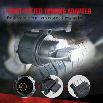 

Connector Flat Blade Tools Hitch Towing Light Boat Adapter Socket 7 Way To 4 Pin Plug Accessories Trailer RV Professional