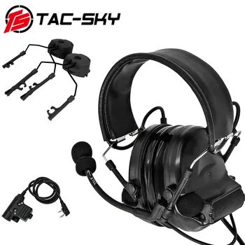 

TAC-SKY Tactical Hunting COMTAC II Noise-cancelling Pickup Headphones + Tactical PTT U94 PTT +ARC OPS-CORE Helmet Track Adapter