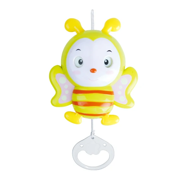 Bee Детские погремушки, тянущаяся веревка, кролик, животные, рука, Джингл, музыкальная шкатулка, колокольчик, тяга, струны, заводные погремушки, игрушки, музыкальный Колокольчик для детей - Цвет: Bee