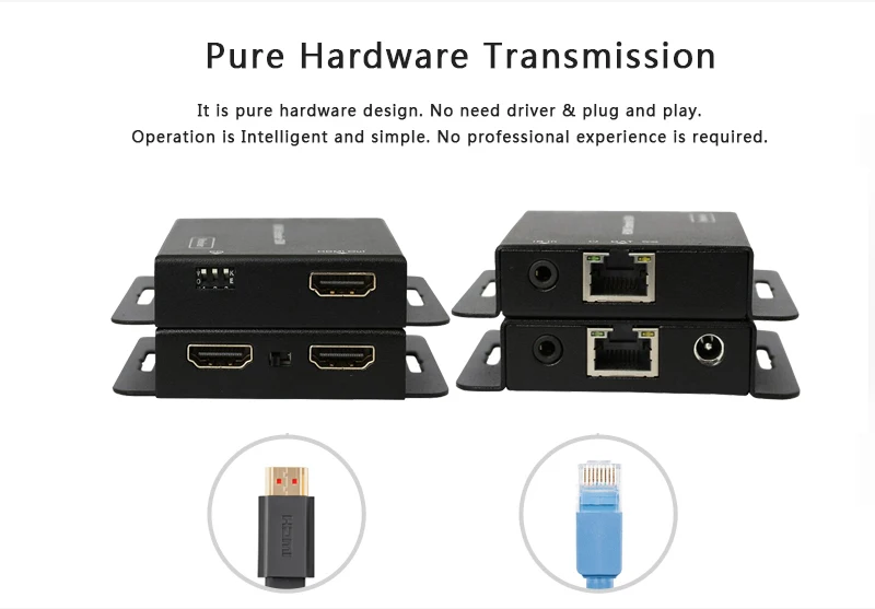 TLTTECH One pair 60M HDMI To RJ45 Extender Converter Over cat5