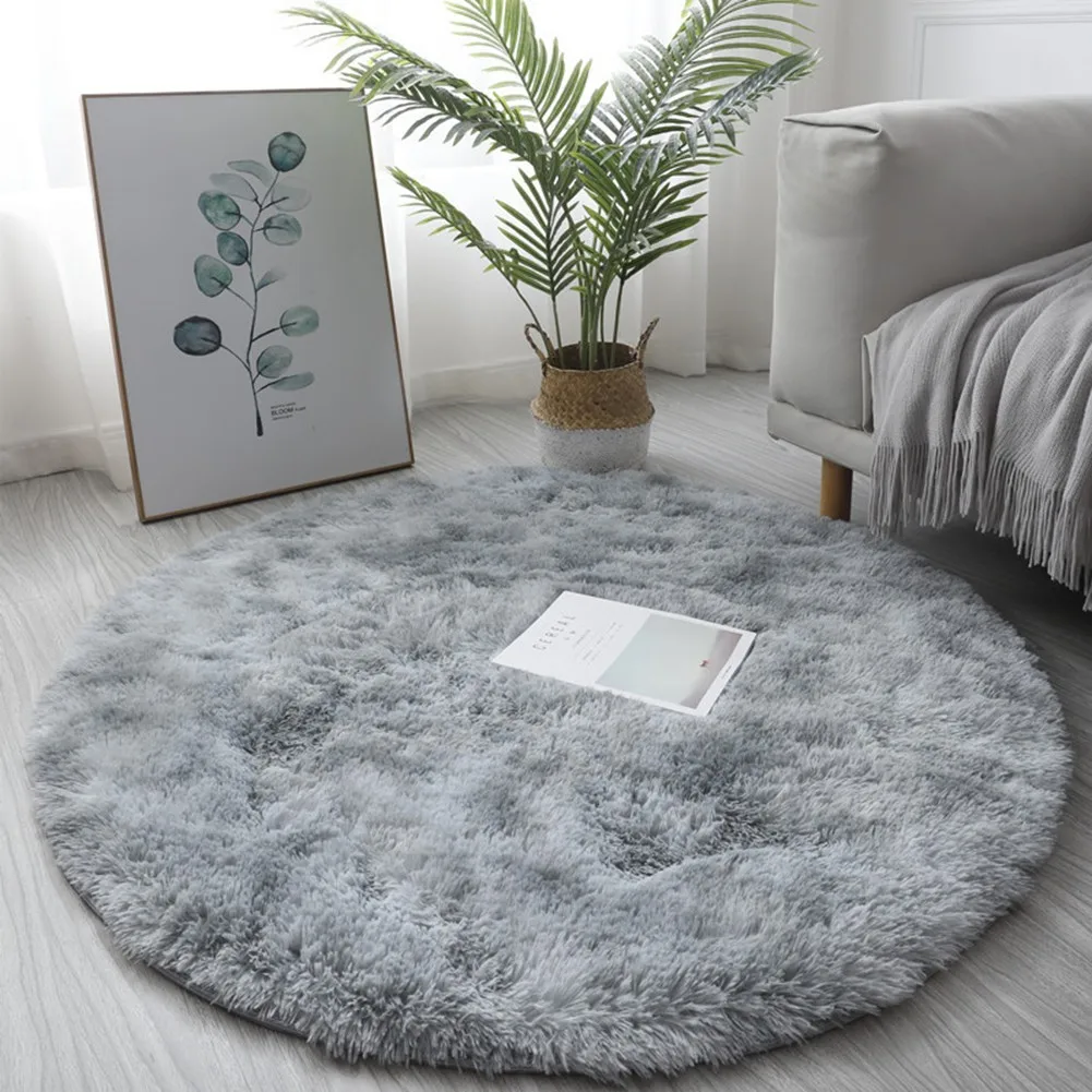 Plush Round Rug Mat Fluff White Carpet For Living Room Soft Home Decor Bedroom Room Decoration Salon Thick Pile Rug 40/60cm