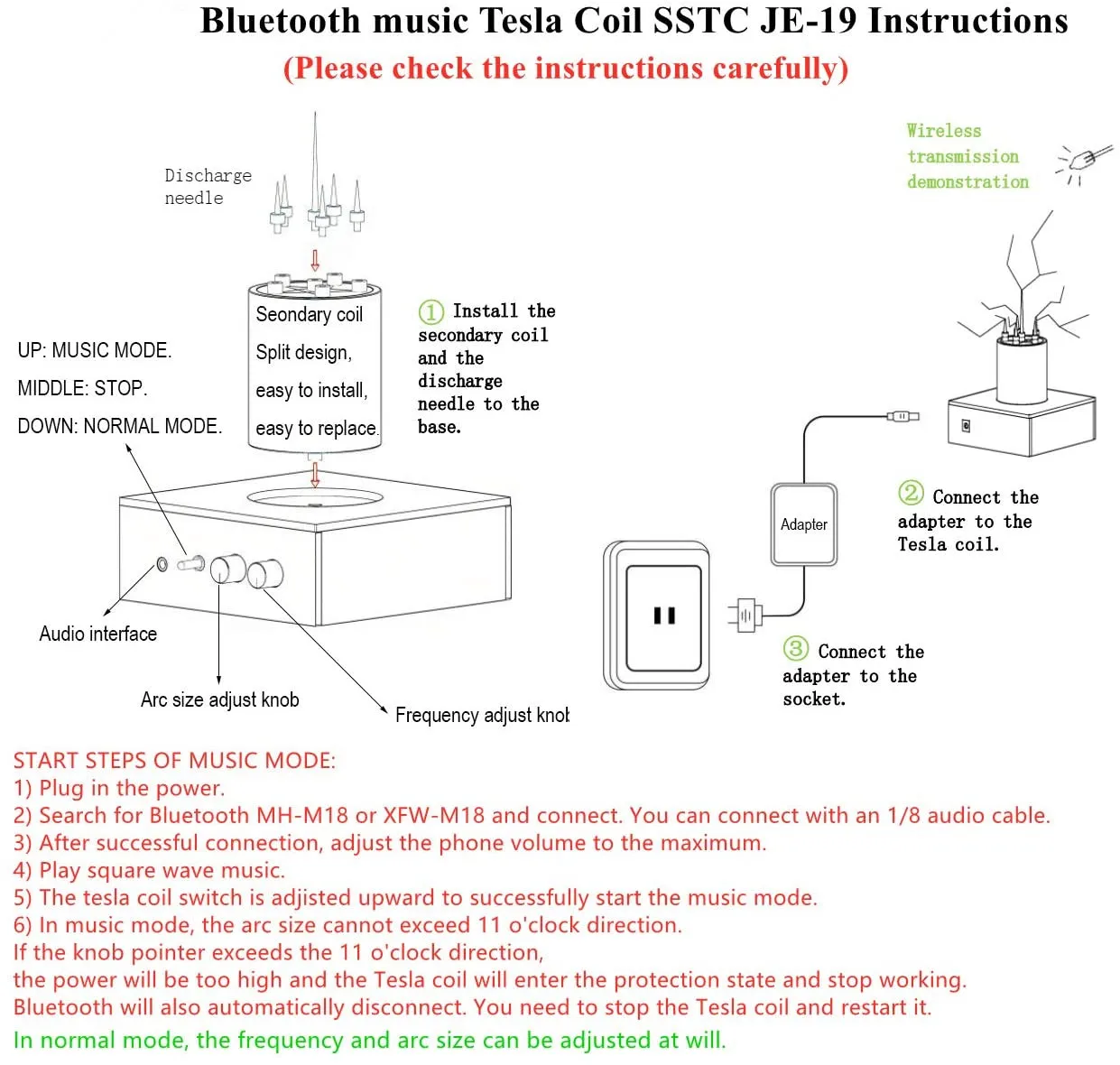 Joytech Bluetooth Music Tesla Coil Arc Plasma Loudspeaker Wireless  Transmission Experiment Desktop Toy Model SSTC SS02