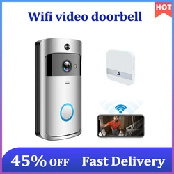 Campainha com vídeo sem fio, câmera hd, visual, wi fi, versão, intercomunicador para celular conectado, monitoramento remoto, campainha para porta de casa inteligente
