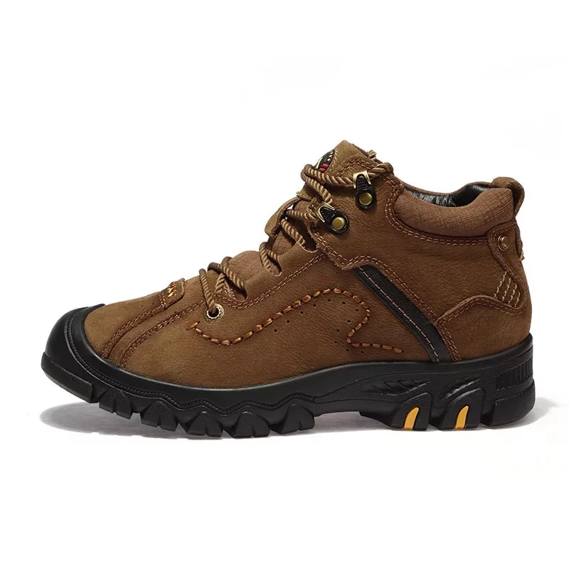 

Plus Size Men Boots Waterproof Winter Shoes Super Warm Natural Leather Rubber Snow Boots Outdoor Ankle Shoes Men Dropshipping