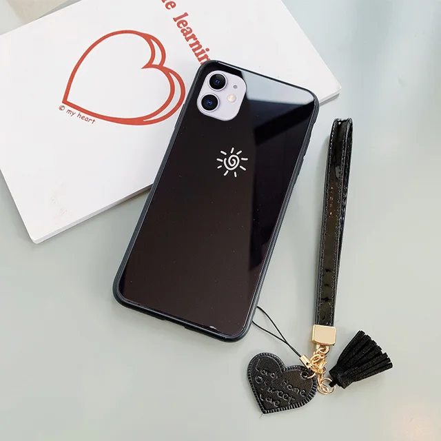 Phone Case For OPPO Realme 8 C21Y C20 C25 C12 C15 v11 v15 v13 Stars Moon Patter Hard Glass Cover For Realme 7 6 Pro C21 c11 7i BLACK