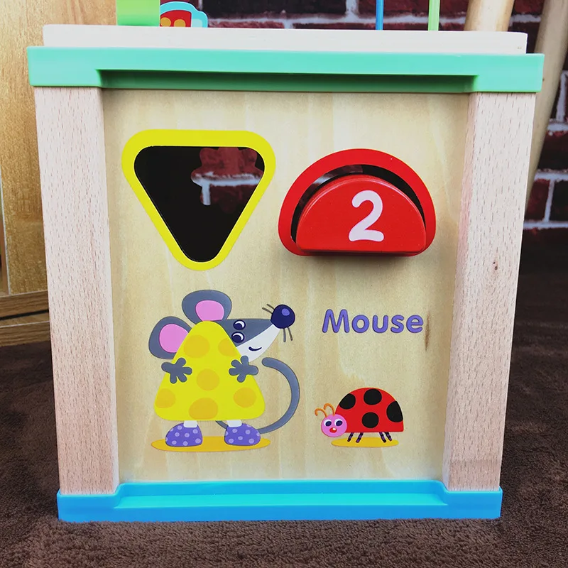 

MWZ Multi-functional Case Column Bead-stringing Toy Four Sides Treasure Chest Shape Cognitive Matching Educational CHILDREN'S To