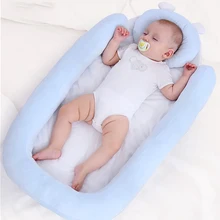 87*45*8 см детская кровать гнездо детские кроватки портативный новорожденный Путешествия Безопасный коврик для сна кровать хлопок Колыбель детское постельное белье-бампер