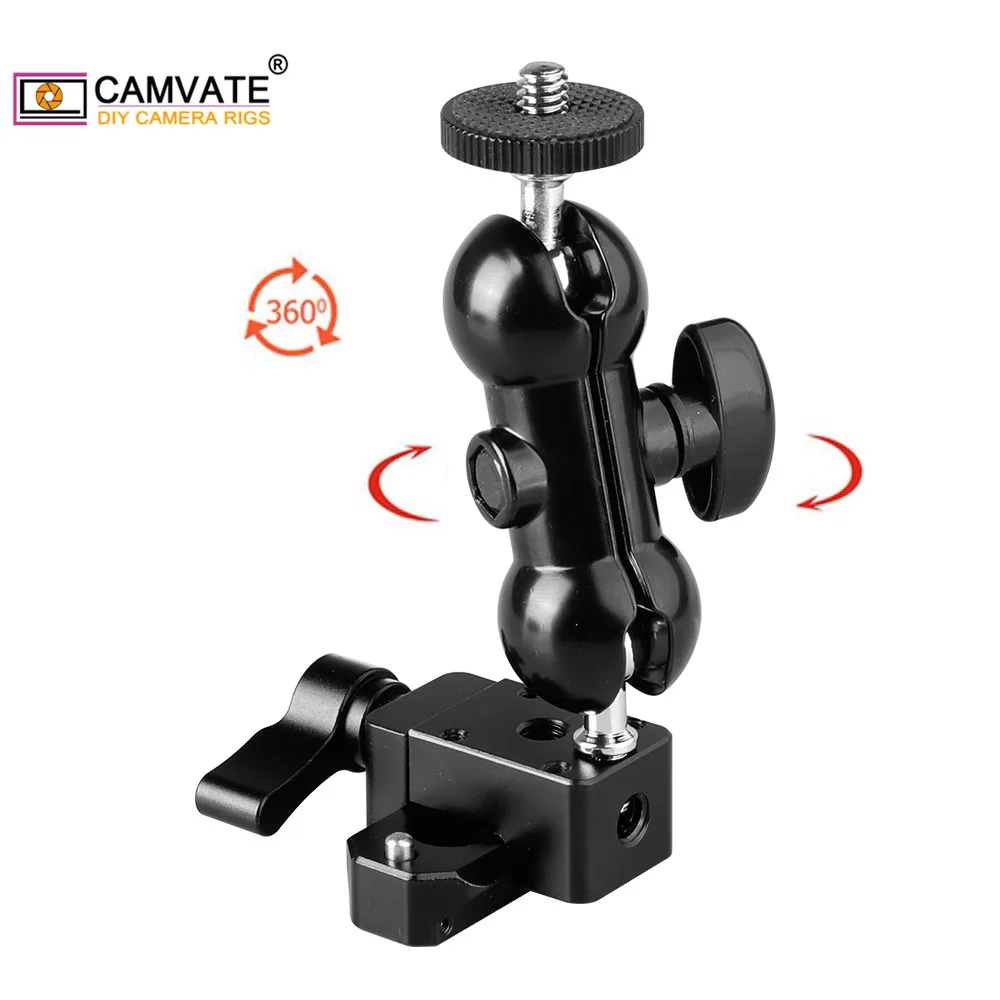 CAMVATE 360 ° Мини шаровая Головка & SWAT рельсовый зажим НАТО безопасная рельсовая