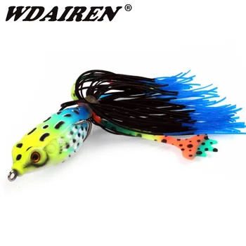 

1Pcs Soft Frog Fishing Lures Double Hooks Top water Ray Frog Artificial Silicone bait Minnow Crank Soft Baits fishing tackle