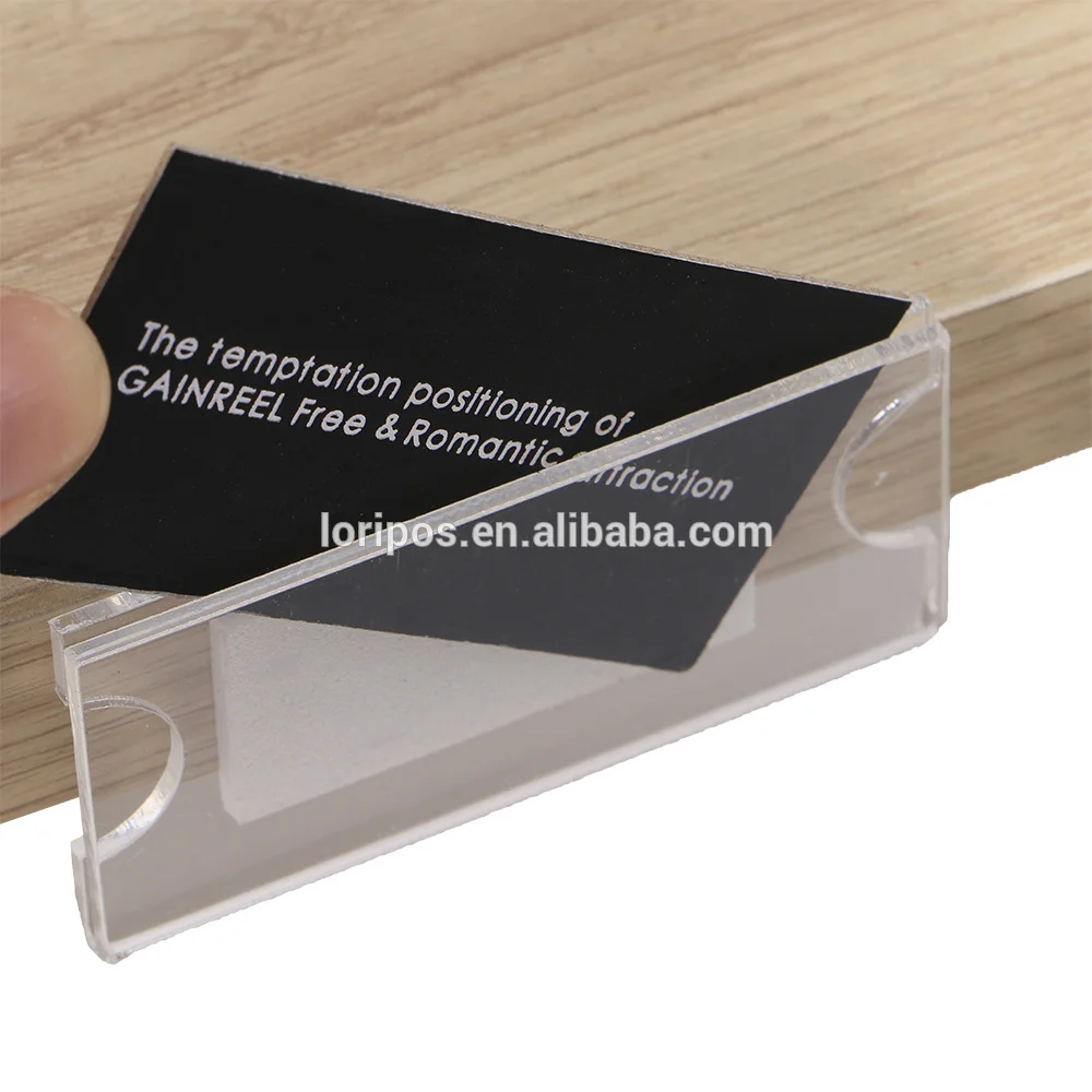 Custom Size Shelf Edge Talker Adhesive Price Tag Sleeve Logo Number Name Info Card Display Holder Rack Sign Clip Frame Case