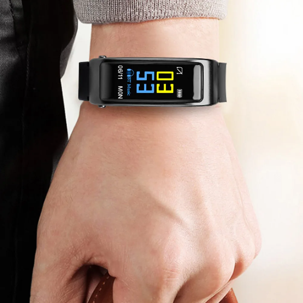 

2 In 1 Smart Bracelet with Bluetooth Earbuds HeartRate Monitor Waterproof Watch New Arrival