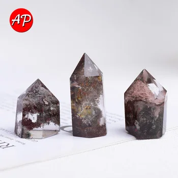 

1pc Natural Green ghost quartz Crystal Reiki healing Caribbean Stone crystal Obelisk wand point Stone Chakra Minerals