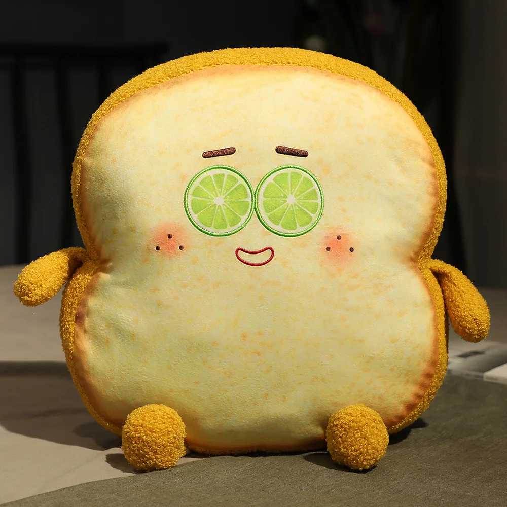 Brinquedos de Pelúcia Almofadas de Alimentos Pão de Brinde Engraçado Recheado Adorável Expressão Boneca Macios Criativo Sofá Cama Decoração Crianças Meninas Presentes Pão 10 High Quality Brinquedos e hobbies