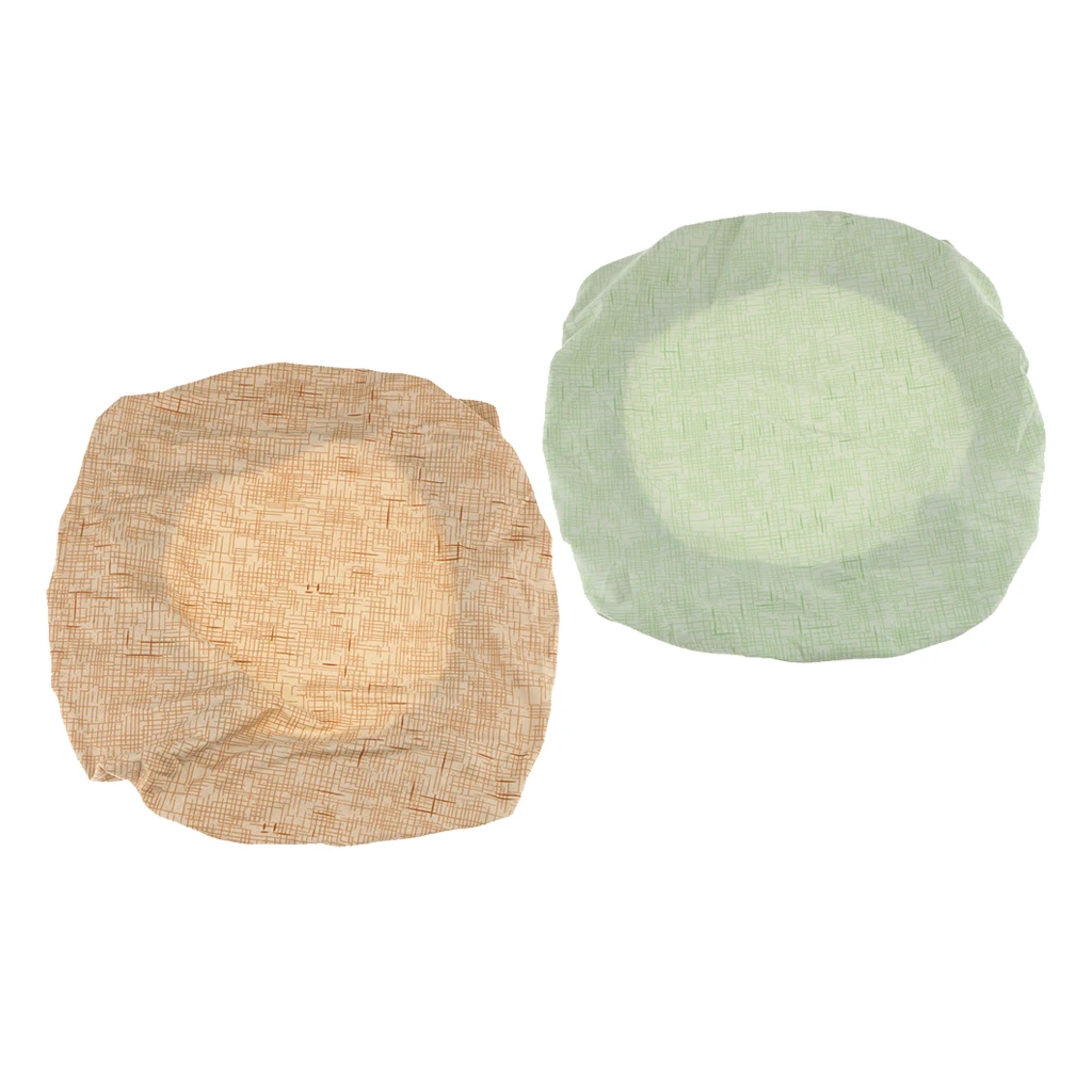 Pack 2 Spandex Stretch Chair Seat Cover Bar Stool Slipcover Home Party Pub Club- Green, Khaki