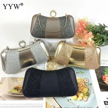 

Gold Silver Evening Party Clutch Bag Women Fashion Wedding Handbags With Sequined Patchwork Purse Moon Pattern Designer Clutches