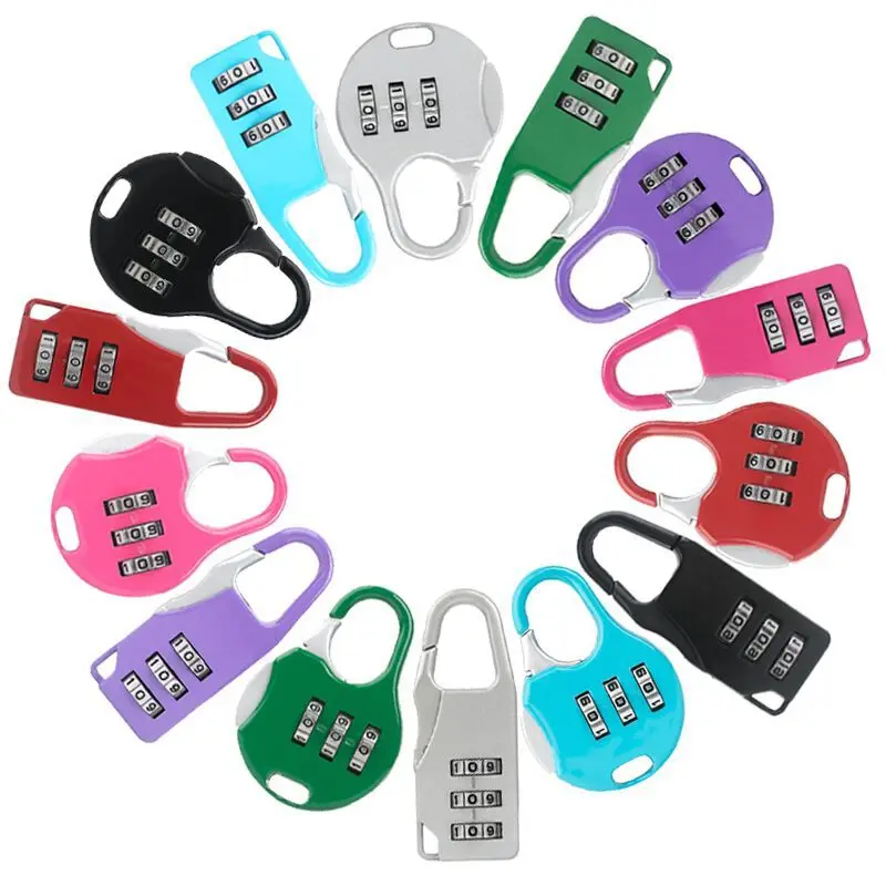

1Pcs hot 3 Digit Dial Combination Code Number Lock Padlock For Luggage Zipper Bag Backpack Handbag Suitcase Drawer durable Locks