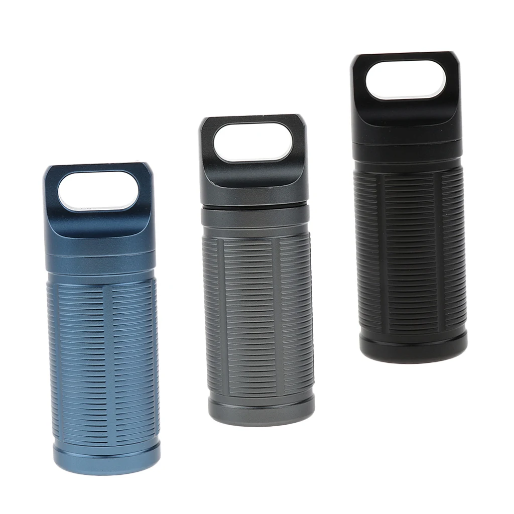 3pcs Pill Case - Titanium Waterproof Mini Box Capsule Tablet Bottle for Sports Tool Pocket Gear, Multiuse Container Tank