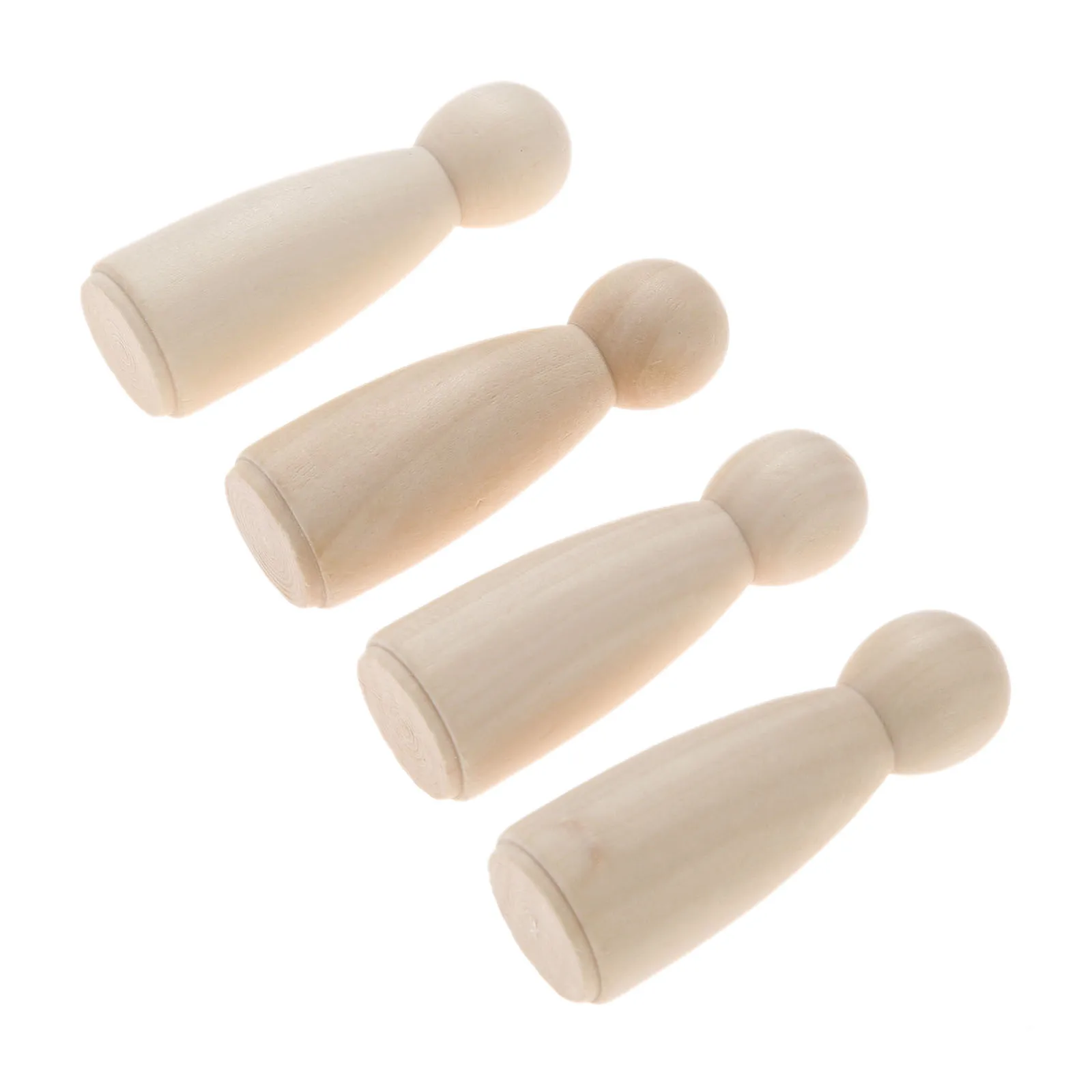 2Pcs Unpainted Blank Wooden Peg People Wood Figurines Peg Dolls Nesting Craft DIY Montessori Toy Kid Wedding Decoration 75*27mm