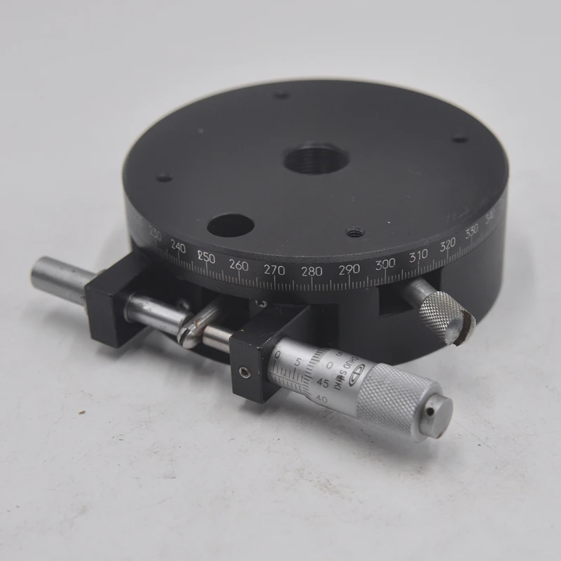 

CHOU RS-911 Manual Precision Optical 360 ° Coarse Micrometer Fine Tuning Rotary Table Aluminum With Base Plate