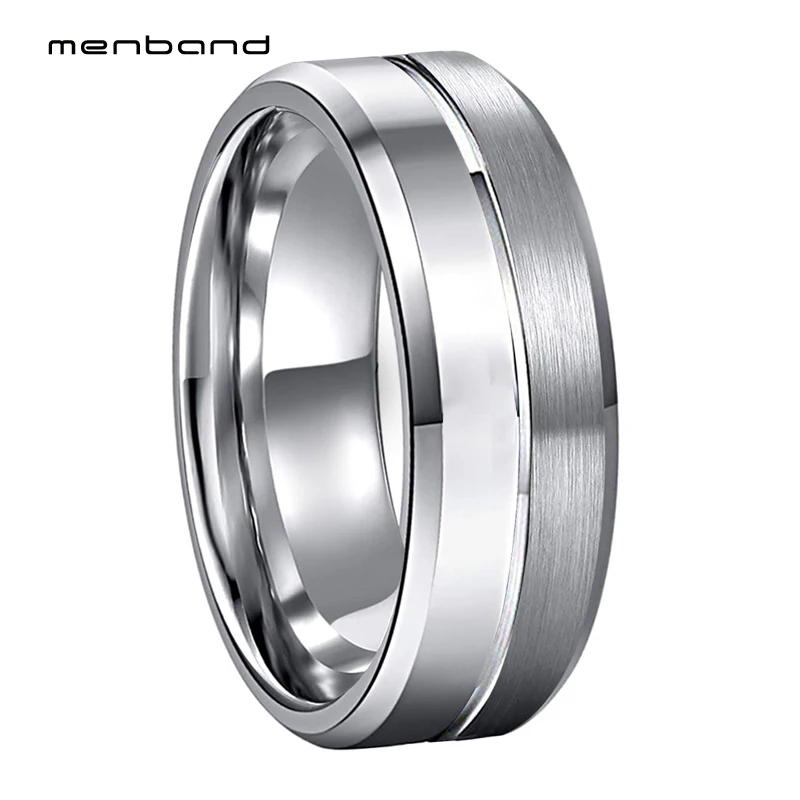 Классическое кольцо для мужчин и женщин мужское из карбида вольфрама со