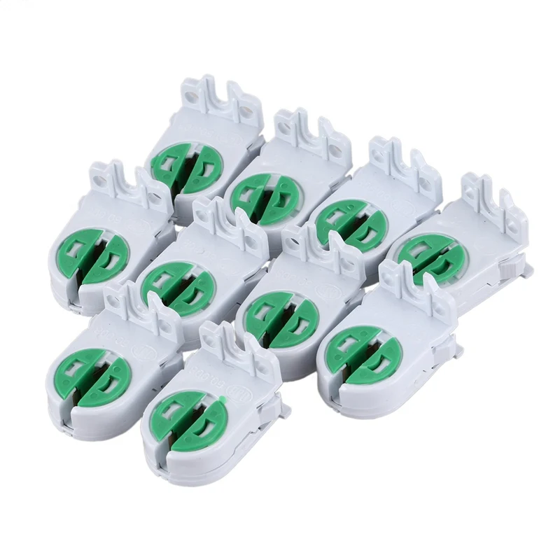 

10Pcs Dual Terminals T5 T4 Fluorescent Tube Bulb Lamp Holder Socket