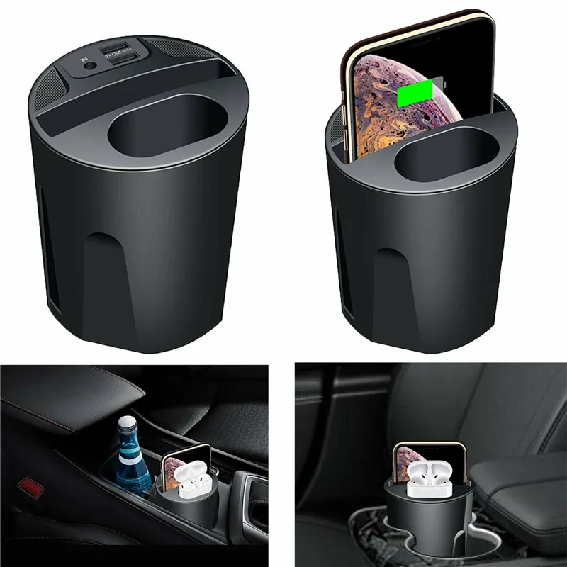

4in1 QI Fast Digital Wireless Car Charger Cup USB For Apple IPhone 8 XRs Airpods Headset Quick Charging Mobile Phone Chargers