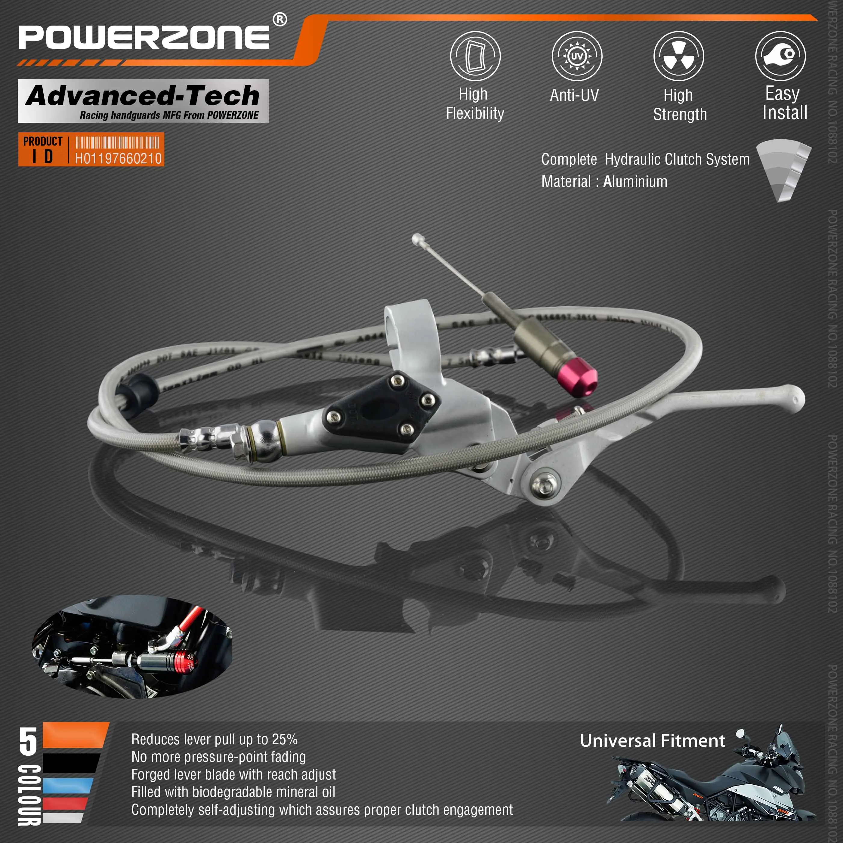 Гидравлическая муфта Powerzone 1200 мм главный цилиндр рычага для 125 250cc вертикального