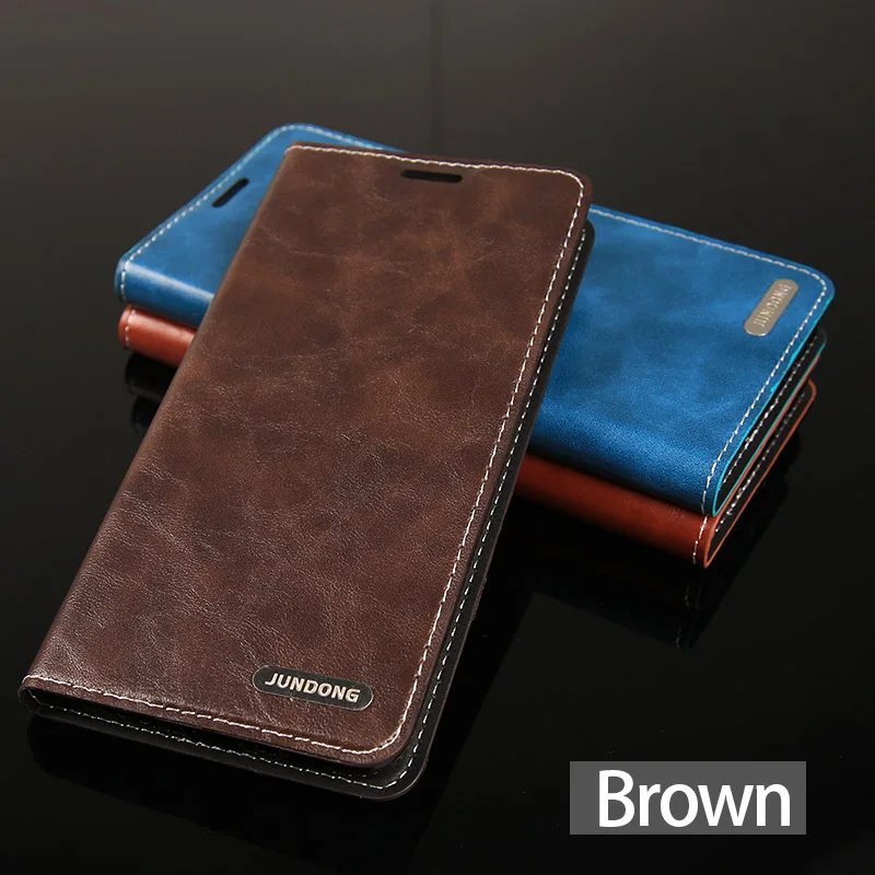 Чехол для телефона huawei P20 P30 P10 mate 20 10 9 Pro lite чехол P Smart масляной воск кожаный флип-кошелек сумка для Honor 8X Max 9X10 lite - Цвет: Коричневый