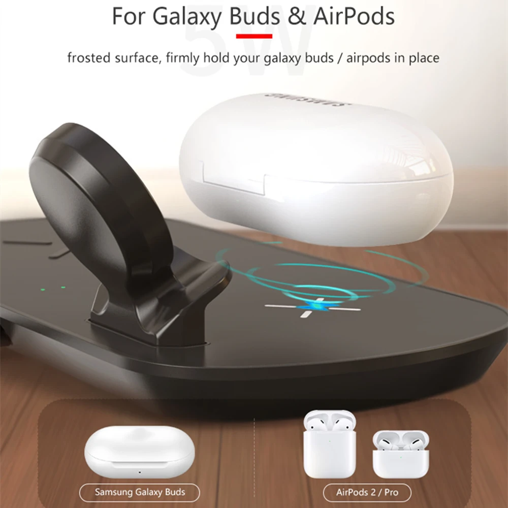 Беспроводная зарядная док станция FDGAO 3 в 1 для Samsung Galaxy S20 S10 S9 Note 20 10 Watch Active Gear Buds Fast