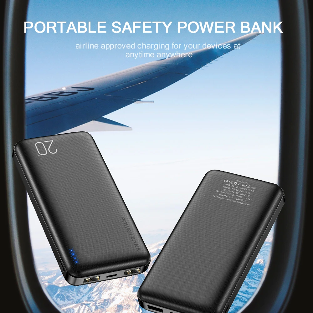 FLOVEME power Bank 20000 мАч двойной USB телефон зарядное устройство Внешняя батарея